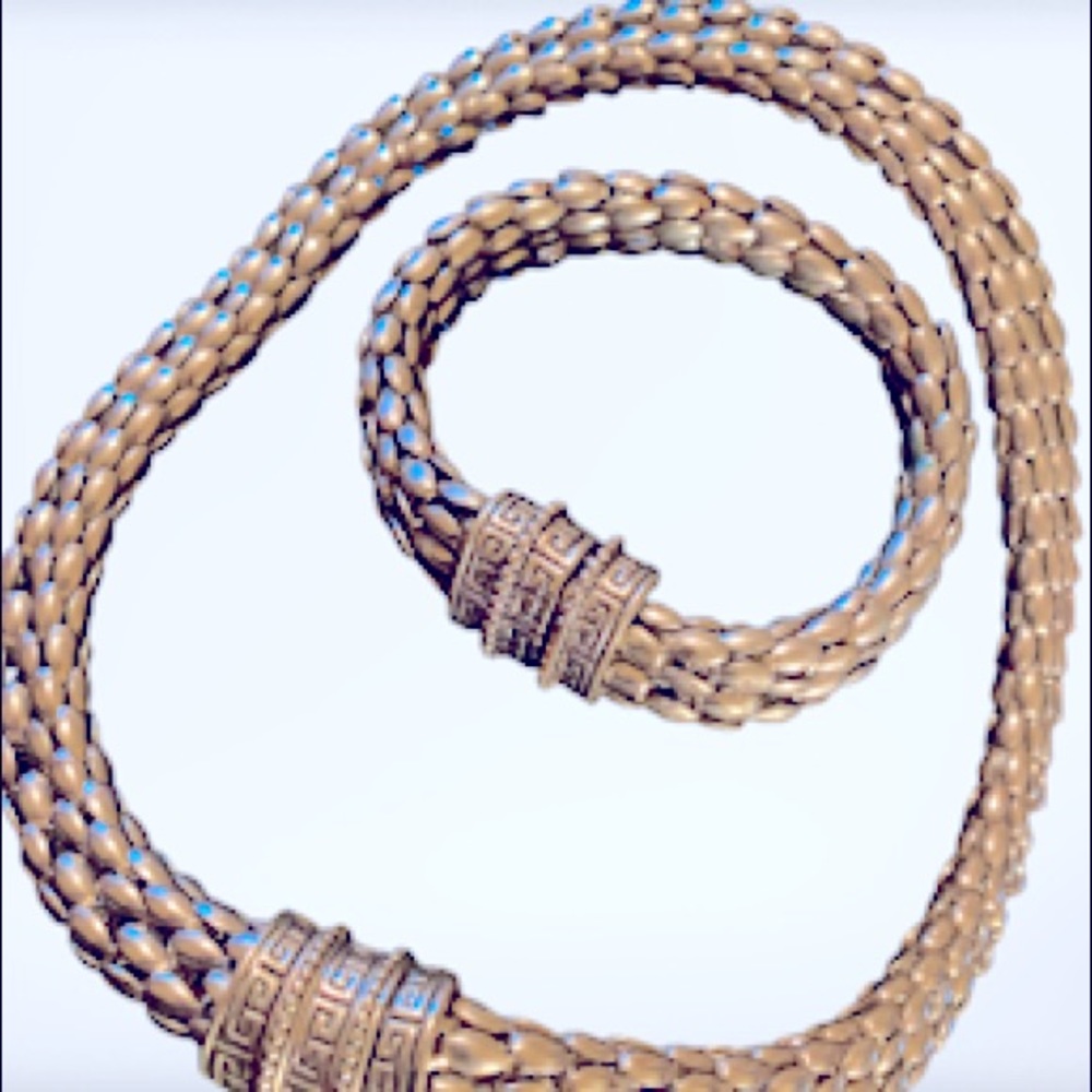 Silver Plated Necklace and Bracelet Set/magnetic attachment.  Will not tarnish.